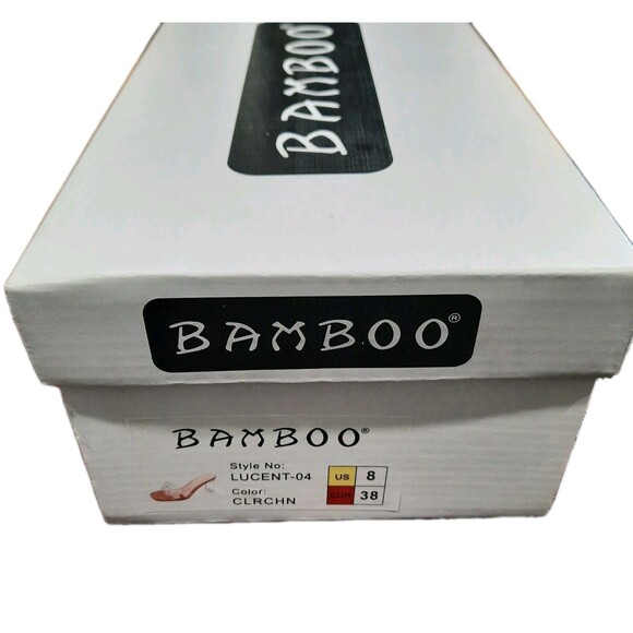 New in Box (NIB) Bamboo Lucent-04 Clear Chain Chunky Heel Platform Mule Women 8 - Picture 7 of 8